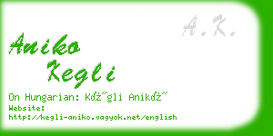 aniko kegli business card